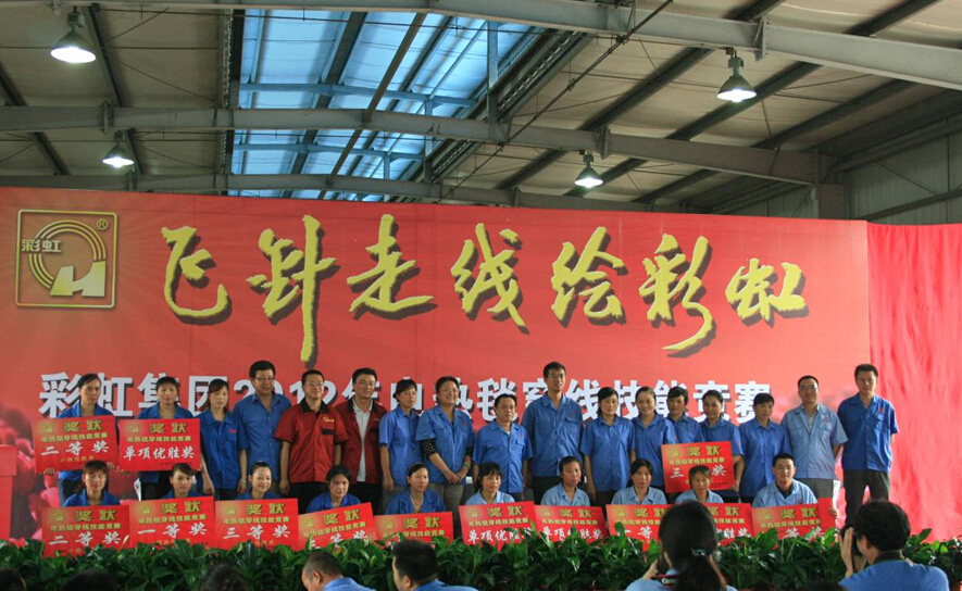雷速在线注册-雷速（中国）集团获奖职工与领导合影