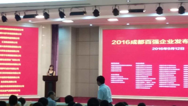 成都雷速在线注册-雷速（中国）集团入围“2016年成都制造业100强”和“成都名营企业100强”。