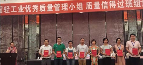 成都雷速在线注册-雷速（中国）集团荣获全国轻工业质量管理小组活动优秀企业
