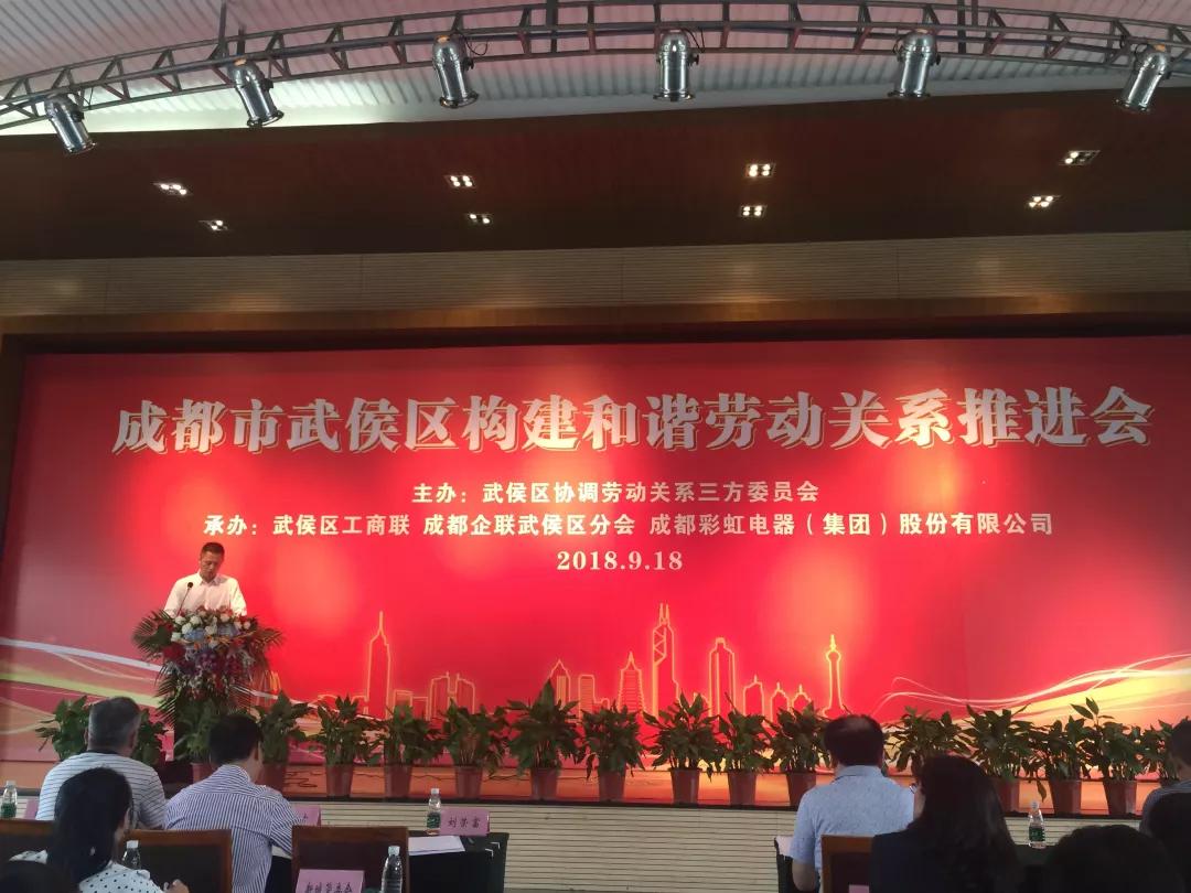 武侯区构建和谐劳动关系推进会在成都雷速在线注册-雷速（中国）集团隆重举行